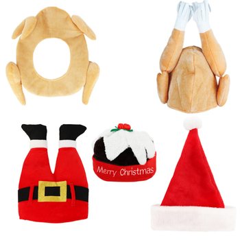 L&Uuml;KS KOMİK NOEL ŞAPKALARI KARIŞIMI - XMAS CAPS (6 Adet)