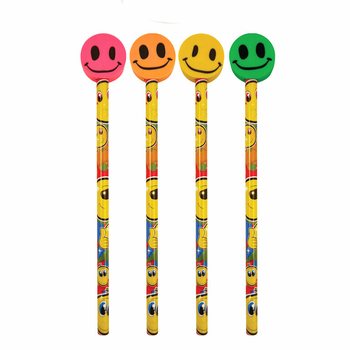 Neşeli Smiley Silgili Kalemler (24 adet)