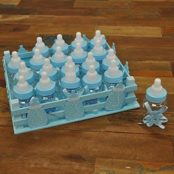 20 Adet Mini Biberonlu Dekoratif Kasa - Mavi