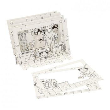 Sinterklaas / Noel Baba Temalı 3D Pencere Kartı Yapım Seti (12 adet)