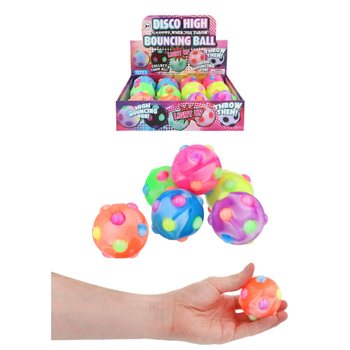 Işıklı Disko Zıp Zıp Top - 6cm - Display 12'li