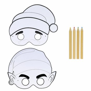ECO FRIENDLY 4 Kurşun Kalemli Kendi Noel Maskeni Boya (12 adet)