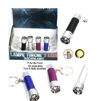 5 LED'li Anahtarlıklı El Feneri Standda (24 adet)