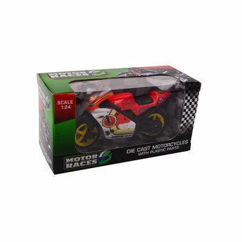 SUPER SPORT MOTOSİKLET DIE CAST, 1:24 &Ouml;L&Ccedil;EKLİ TEŞHİR KUTUSUNDA (24 adet)