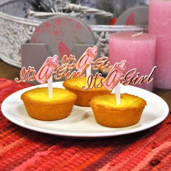 Doğum Cupcake K&uuml;rdanı - It's a Girl (12 adet)