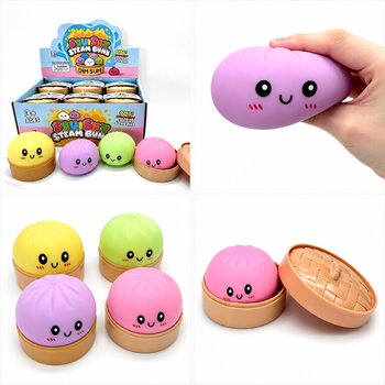 RAGE - Squishy Mantı Bun Dumplings B&Uuml;Y&Uuml;K (Ebat: 8.5 x 8.5 x 4.8 Cm) - Viral 2026 Fidget Oyuncak (12 Adet)