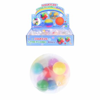 Pom Pom Detaylı Sıkma Topu Ø6cm (12'li Stand)