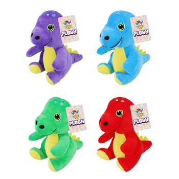Peluş Dinozor - 19 cm Yükseklik - Karışık Renkler (12 Adet)