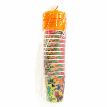 Dinozor Pipetli İ&ccedil;ecek/Dondurma Bardağı - 250ml (12 adet)
