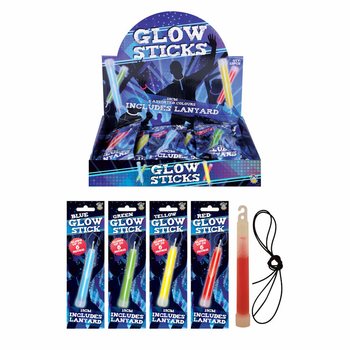 Işıldak Glow Stick Breaklight - 15 cm İpli - Karışık Renk Stantlı (12 Adet)