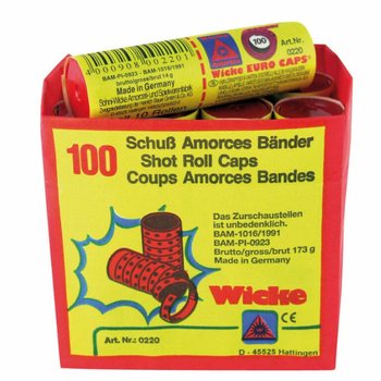 WICKE - KAĞIT OYUNCAK MANTARI 100 ATIMLIK RULO - 100 ATIMLIK 12 RULO (12'li Paket)