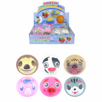 KARIŞIK HAYVAN SQUEEZE / STRES TOPU STANDLI (12 Adet)