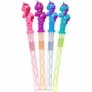 B&uuml;y&uuml;k Unicorn / Tek Boynuzlu At Baloncuk &Ccedil;ubuğu 38 cm Stantlı (24 Adet)