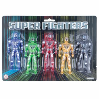 SUPER FIGHTERS - Kart Üzerinde 5 Aksiyon Figürü (6 adet)