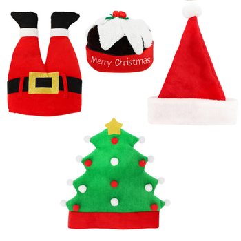 L&Uuml;KS KOMİK NOEL ŞAPKALARI KARIŞIMI - XMAS CAPS (6 Adet)