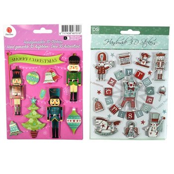 Karışık 3D Noel &Ccedil;ıkartmaları (6 adet)