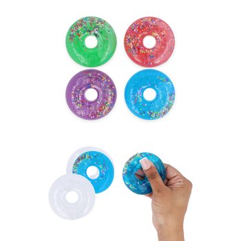 Renkli Teşhir Standında Putty Donutlar - Karışık Renkler (24 adet)