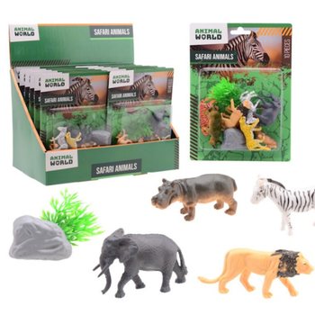 ANIMAL WORLD - SAFARİ HAYVANLARI OYUN SETİ 10 PAR&Ccedil;A KARTTA - TEŞHİR STANDINDA (12 adet)