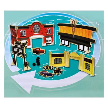 DISNEY CARS - MEGA B&Uuml;Y&Uuml;K AHŞAP SET "KENDİ CARS SETİNİ YAP"