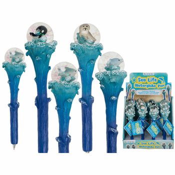 Sea Life Deniz Hayvanları Simli Tükenmez Kalem (12'li Stand)