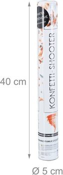 Konfeti topu &ndash; Renk: Turuncu/G&uuml;m&uuml;ş 40 cm - doğum g&uuml;nleri i&ccedil;in konfeti fırlatıcı (10 adet)