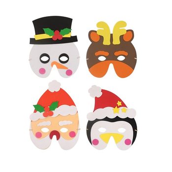 Karışık Köpük Noel Maskeleri (24 adet)