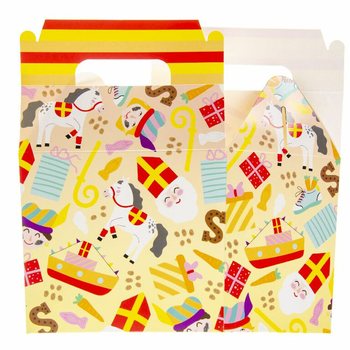 SINTERKLAAS MEN&Uuml; KUTUSU / İKRAM KUTUSU 14x10x17 cm (12 adet)
