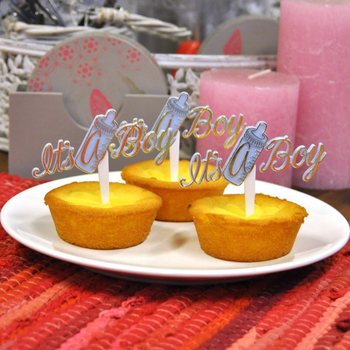 Doğum G&uuml;n&uuml; Cupcake K&uuml;rdanı - It's a Boy (12 Adet)