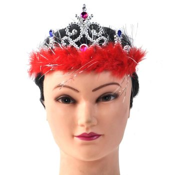Peluşlu G&uuml;m&uuml;ş Prenses Tacı - Model 4 (12'li Paket)