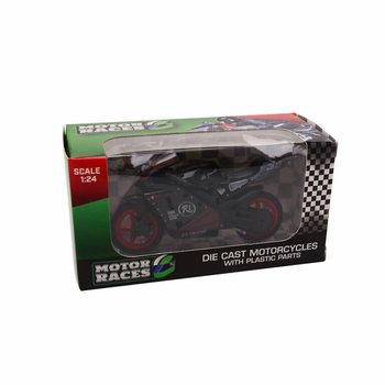 SUPER SPORT MOTOSİKLET DIE CAST, 1:24 &Ouml;L&Ccedil;EKLİ TEŞHİR KUTUSUNDA (24 adet)