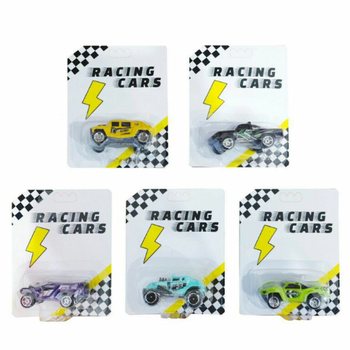 Kart Üzerinde 12'li Çek-Bırak Yarış Arabası Seti