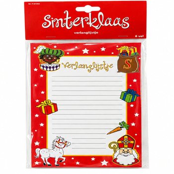 Sinterklaas Dilek Listesi Kağıtları - Pakette 6 Sayfa (1 Adet)