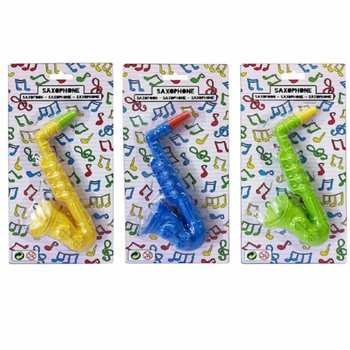 Oyuncak Saksofon - 16 cm - &Ccedil;eşitli Renkler - Kartta 12 Adet