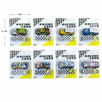 Kart &Uuml;zerinde &Ccedil;ek-Bırak Metal Arabalar (12 adet)