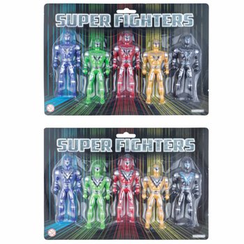SUPER FIGHTERS - Kart &Uuml;zerinde 5 Aksiyon Fig&uuml;r&uuml; (6 adet)