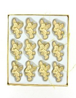 KUTUDA 12 ADET ALTIN RENKLİ NOEL MELEĞİ