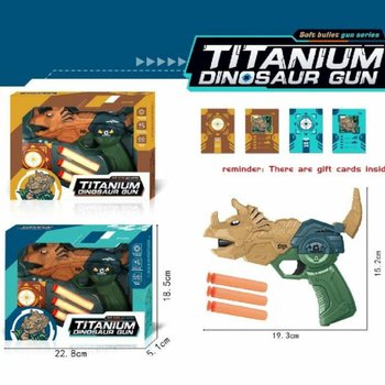 Dinozor Tabancası, Oklar ve Hedef Tahtası - Hediye Kutusu (2'li Set)