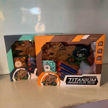 Dinozor Tabancası, Oklar ve Hedef Tahtası - Hediye Kutusu (2'li Set)