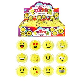 Işıklı Smili Puffer Toplar Display İçinde (12 Adet)