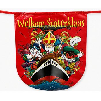 SINTERKLAAS - Welkom Sinterklaas Flama Bayrak Zinciri - 10 Metre (6 Adet)