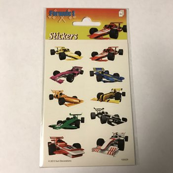 ÇIKARTMA SAYFASI: FORMULA 1 YARIŞ ARABALARI, 16 x 9 cm (10 adet)