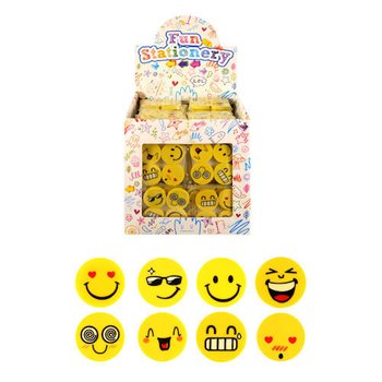 SİLGİ MODELİ: TEŞHİR KUTUSUNDA 4'LÜ SMILEY SİLGİ SETİ (120 Adet)