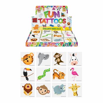 FUN TATTOO - JUNGLE HAYVANLARI - TEŞHİR KUTUSU (48x12 adet)
