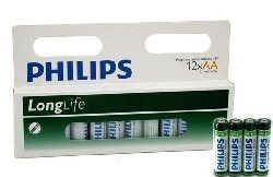 12x PİL "PHILIPS - SUPER HEAVY DUTY" AA - LONGLIFE (Blister Kartta 12 Adet)