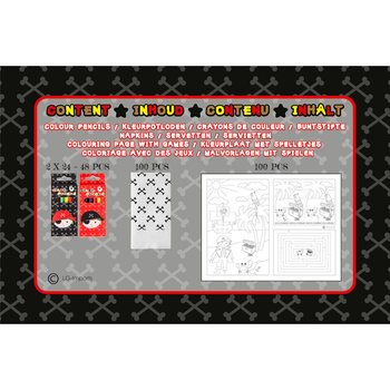 EKSİKSİZ HORECA KORSAN KUTUSU - 48x Boya Kalemi Seti + 100x Boyama Kağıdı + 100x Pe&ccedil;ete (248 Par&ccedil;a)
