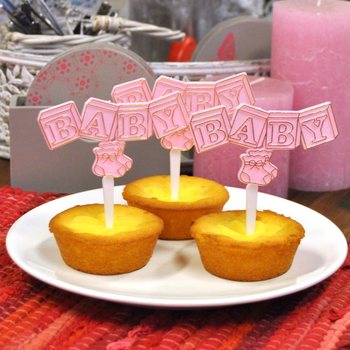 Doğum G&uuml;n&uuml; Cupcake K&uuml;rdanı - Bebek Pembesi (12 adet)