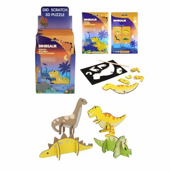 SCRATCH 3D Dinozor Yapbozları - Teşhir Standı (18 adet)