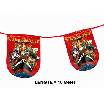 SINTERKLAAS - Welkom Sinterklaas Flama Bayrak Zinciri - 10 Metre (6 Adet)