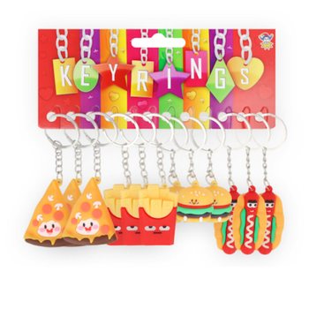 FAST FOOD 3D ANAHTARLIK - KARIŞIK MODEL (12 Adet)
