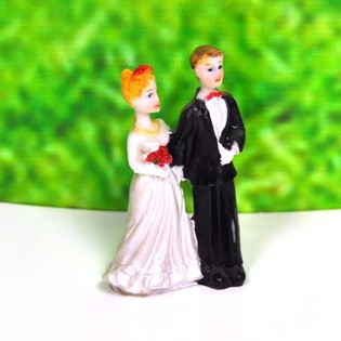 D&uuml;ğ&uuml;n Pastası &Uuml;st&uuml; Gelin Damat Fig&uuml;r&uuml; 8 cm (10 adet)